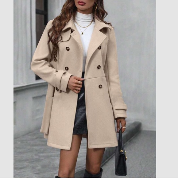 Luxe blue cozy double breasted coat - Picture 8 of 10